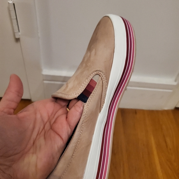 Blush Pink Leather Slip On Sneakers 8.5 - Picture 3 of 6